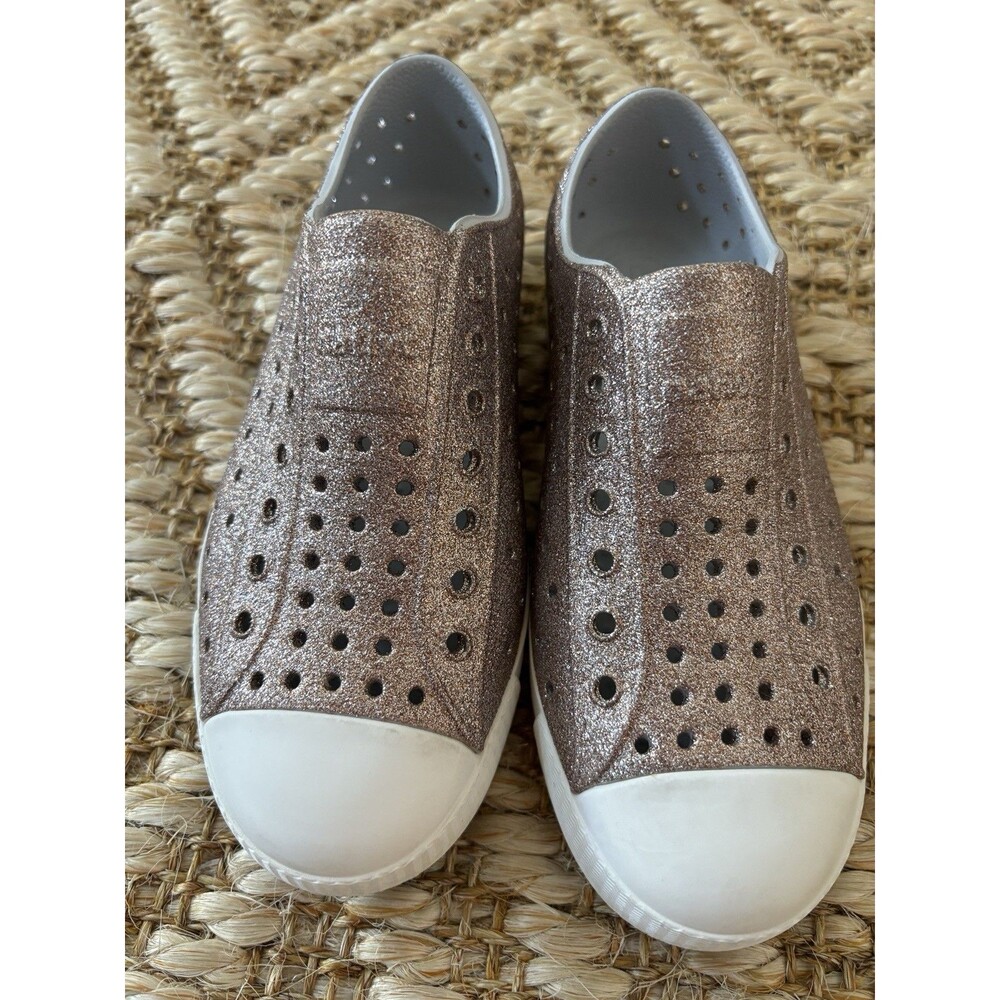 Native Shoes Jefferson Kids J2 Bling Gold Glitter Slip-On Water Shoes